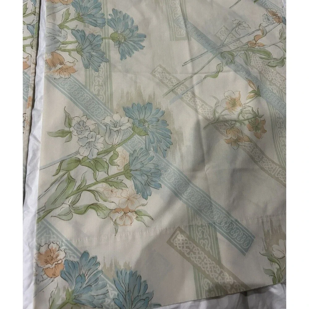 Vintage Pillowcase Patterned Blue‎ Floral Cottage Core Granny Chic MCM SET OF 2